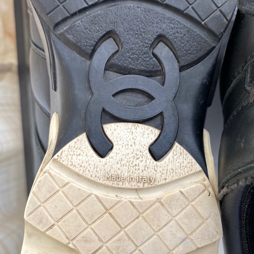 Chanel white black rubber shoes fashion sneakers 36-6 Italy - Picture 10 of 10